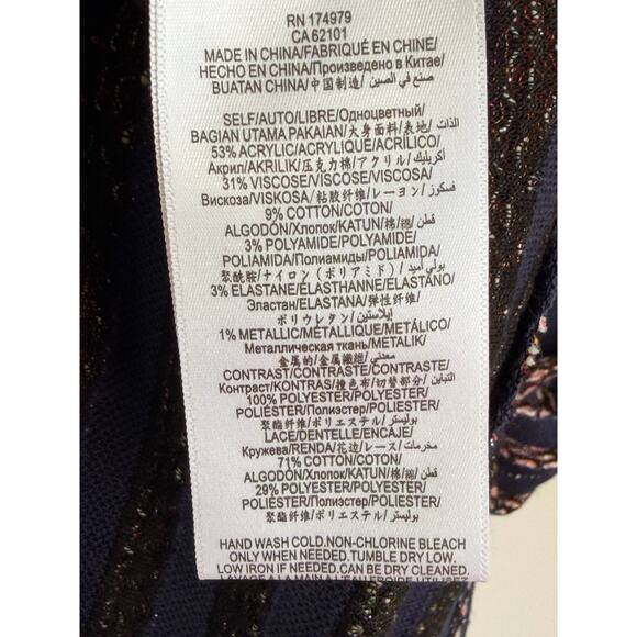 BCBGMAXAZRIA Blue Striped Sleeveless Knit Dress Lace Trim Size M - Picture 8 of 8